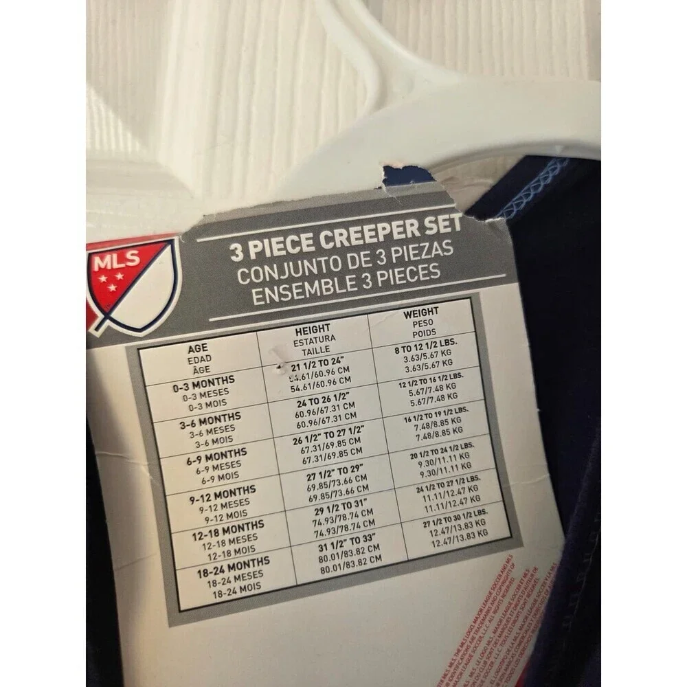 MLS Soccer Baby New York City Football Club 3-6M, 6-9M 3pc Bodysuit NWT Sports